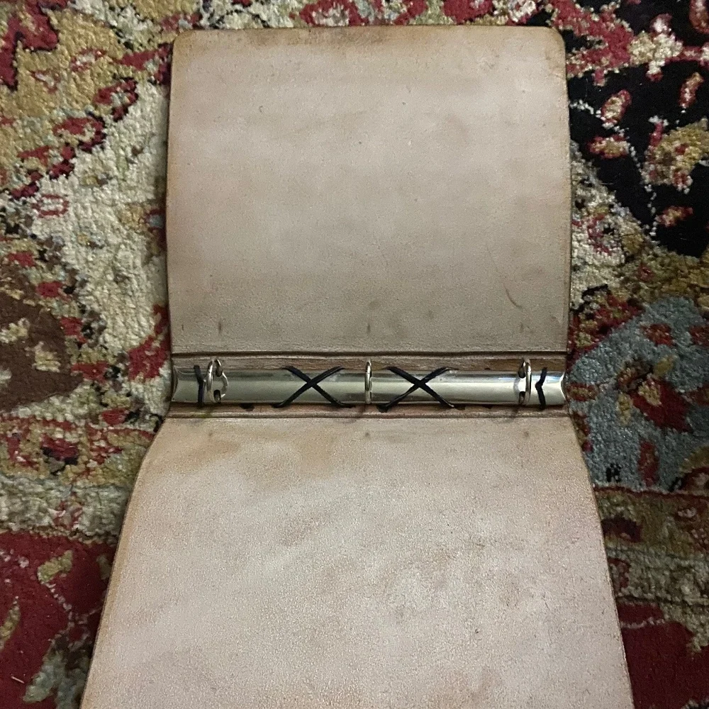 Vintage Real Leather Hand Tooled Binder